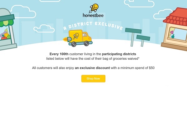 Honestbee new user store promo